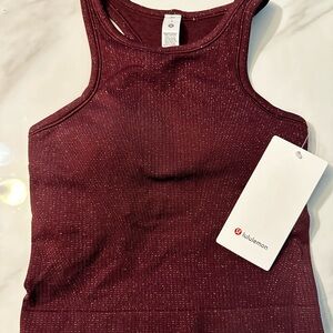 Lululemon Red Sleeveless Ribbed Tank Top